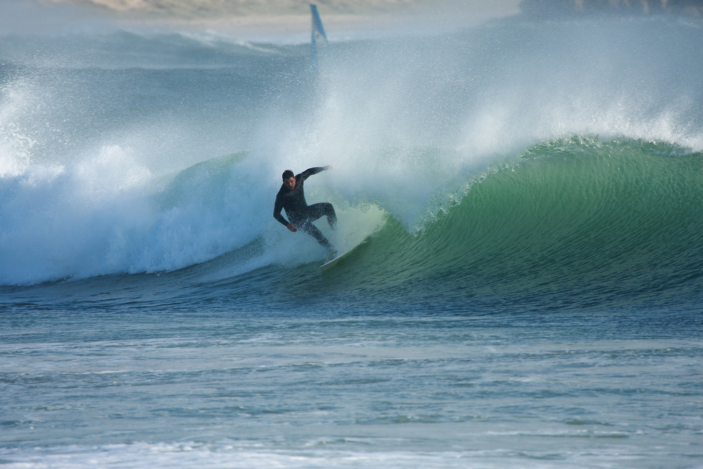 A man surfing